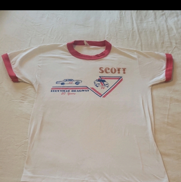 80s vintage Eddyville dragway racing t shirt Size: M made in the USA - Picture 3 of 8